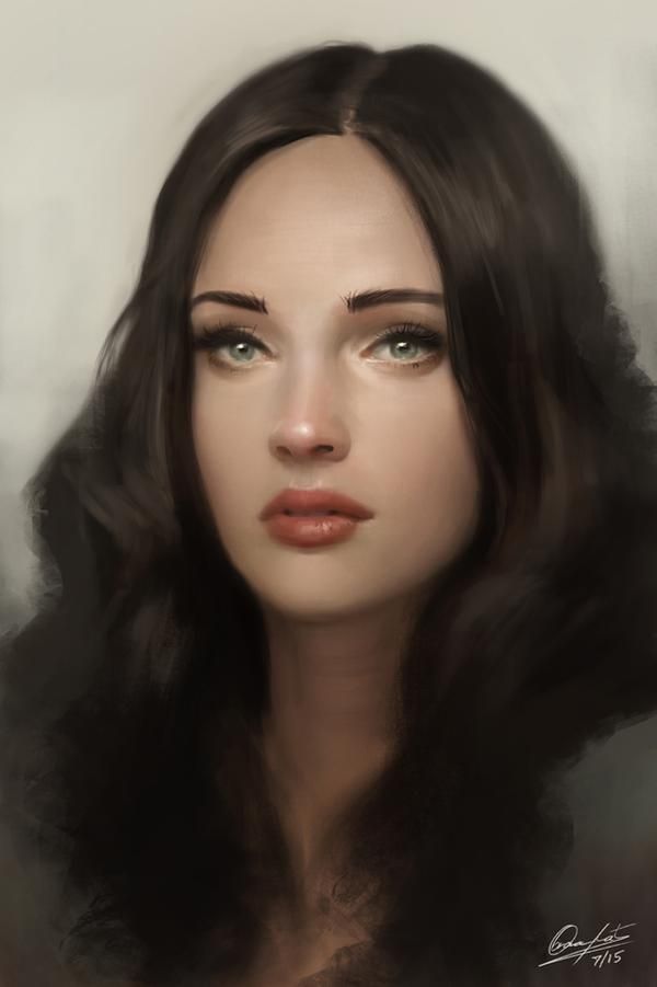 portrait of a young woman with long dark hair