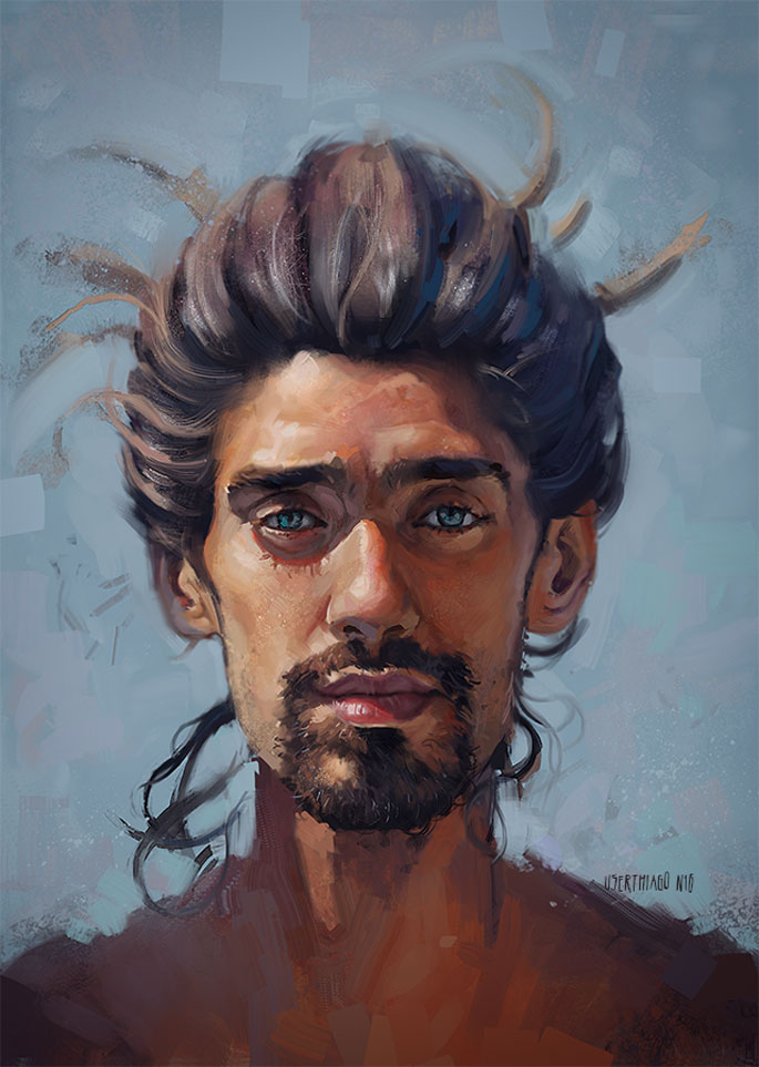 portrait of a young man with swarthy skin