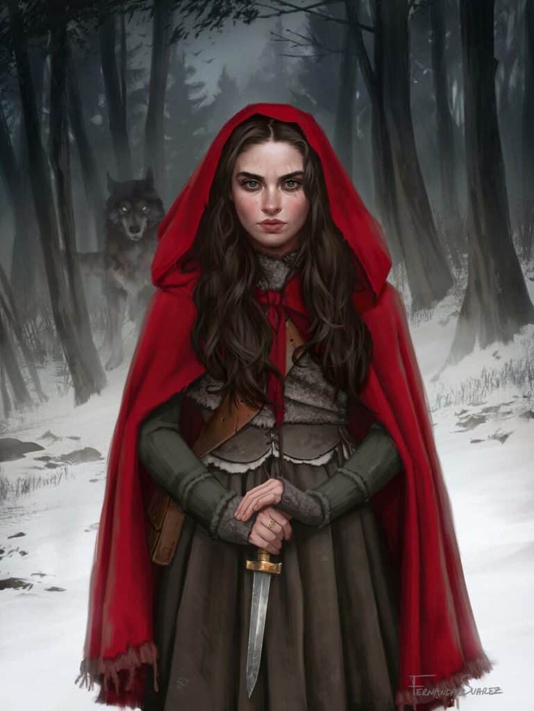 Little Red Riding Hood with a dagger